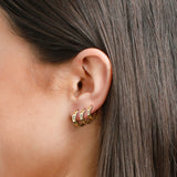 Round the Clock Flat Huggies in 14k Yellow Gold