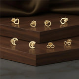 Crescent Stud in 14k Gold