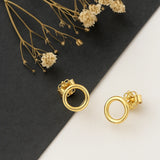 Open Circle Studs in 14k Gold