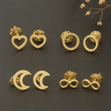 Open Circle Studs in 14k Gold