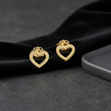 Open-Hearted Studs in 14k Gold
