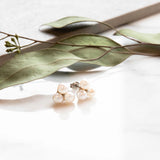 Trinity Freshwater Pearl & Diamond Studs in Silver