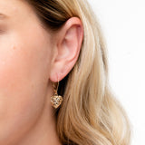 Lattice Heart Dangles in 14k Gold