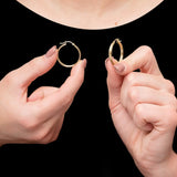 Knurled Solid 10k Gold Hoop Earrings