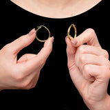 Knurled Solid 10k Gold Hoop Earrings