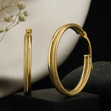 Knurled Solid 10k Gold Hoop Earrings