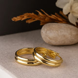 Double Row Solid 10k Gold Hoop Earrings