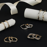 Axis Two-Tone Hoops in 10k Gold