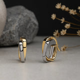 Axis Two-Tone Hoops in 10k Gold