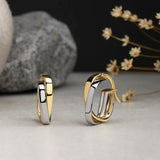 Axis Two-Tone Hoops in 10k Gold
