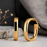 Square 12mm Solid 10k Gold Hoop Earrings