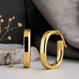 Square 12mm Solid 10k Gold Hoop Earrings