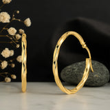 15mm Twisted Solid 10k Gold Hoop Earrings