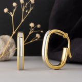 Edge Two Tone Hoops in 14k Gold