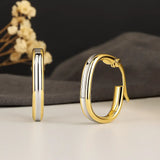 Edge Two Tone Hoops in 14k Gold