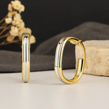 Edge Two Tone Hoops in 14k Gold