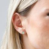 Oval Solitaire Gemstone Studs in 14k Gold