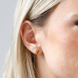 Oval Solitaire Gemstone Studs in 14k Gold