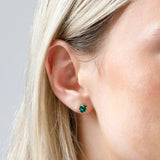 Oval Solitaire Gemstone Studs in 14k Gold