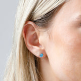 Oval Solitaire Gemstone Studs in 14k Gold