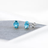Oval Solitaire Gemstone Studs in 14k Gold