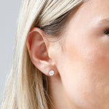 Oval Solitaire Gemstone Studs in 14k Gold