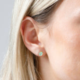 Oval Solitaire Gemstone Studs in 14k Gold