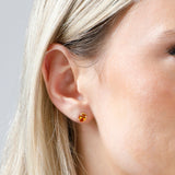 Oval Solitaire Gemstone Studs in 14k Gold