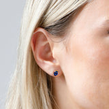 Oval Solitaire Gemstone Studs in 14k Gold