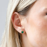 Oval Solitaire Gemstone Studs in 14k Gold