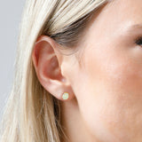 Oval Solitaire Gemstone Studs in 14k Gold