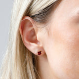 Oval Solitaire Gemstone Studs in 14k Gold