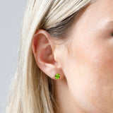 Oval Solitaire Gemstone Studs in 14k Gold