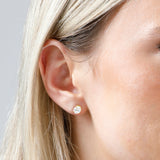 Oval Solitaire Gemstone Studs in 14k Gold