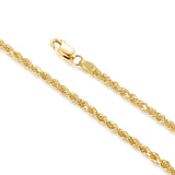 Cortona 2mm Diamond Cut Rope Chain in 14k Gold