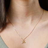 Miniature Initial Necklace in 10k Gold