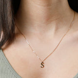 Miniature Initial Necklace in 10k Gold