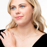 Golden Dew Solitaire Lab Diamond Bezel Necklace in 10k Gold