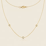 Golden Dew Lab Diamond Multi Station Necklace in 10k Gold