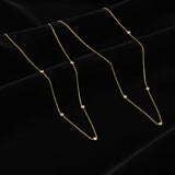 Golden Dew Lab Diamond Multi Station Necklace in 10k Gold