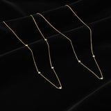 Golden Dew Lab Diamond Multi Station Necklace in 10k Gold