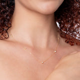 Golden Dew Lab Diamond Multi Station Necklace in 10k Gold