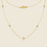 Golden Dew Lab Diamond Multi Station Necklace in 10k Gold