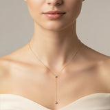 Golden Dew Lab Diamond Y Necklace in 10k Gold