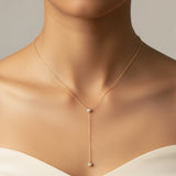 Golden Dew Lab Diamond Y Necklace in 10k Gold