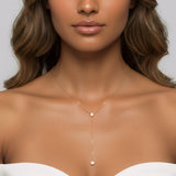 Golden Dew Lab Diamond Y Necklace in 10k Gold