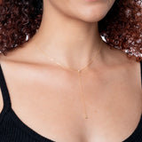 Golden Dew Lab Diamond Y Necklace in 10k Gold
