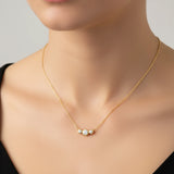 Golden Dew Trio Lab Diamond Necklace in 10k Gold