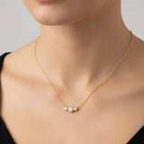 Golden Dew Trio Lab Diamond Necklace in 10k Gold