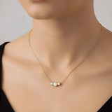 Golden Dew Trio Lab Diamond Necklace in 10k Gold